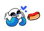  &lt;3 bone clothing cute food happy ketchup knocker12 sans_(undertale) simple_background skeleton smile undertale video_games 