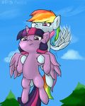  duo equine flying friendship_is_magic hair horn horse mammal multicolored_hair my_little_pony pegasus perinia pony rainbow_dash_(mlp) rainbow_hair sweat twilight_sparkle_(mlp) two_tone_hair winged_unicorn wings 