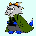  alphys clothed clothing cosplay eyewear female glasses homestuck lixa_(artist) monster ms_paint_adventures scalie simple_background smile solo undertale video_games 
