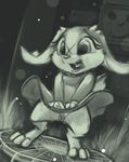  animal_genitalia black_and_white canine_pussy carrot_(artist) cave_story cub fan female lagomorph mammal mimiga monochrome pussy scar solo sue_sakamoto surprise video_games young 