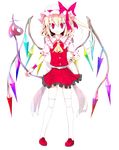  absurdres bad_id bad_pixiv_id blonde_hair flandre_scarlet full_body hat highres laevatein oouso ponytail red_eyes short_hair side_ponytail solo thighhighs touhou transparent_background wings 