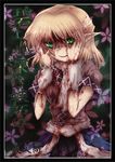  blonde_hair blood green_eyes mizuhashi_parsee pointy_ears shimo_(depthbomb) solo touhou 