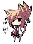  animal_ears bad_id bad_pixiv_id blonde_hair cat_ears cat_tail chibi extra_ears green_eyes marine_(crazy_developers) necktie original pointy_ears rikumaru solo tail 