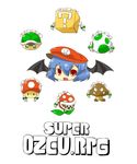  absurdres bad_id bad_pixiv_id bat_wings braid chibi cosplay egg eiri_(eirri) goomba hat highres izayoi_sakuya mario mario_(cosplay) mario_(series) mushroom no_humans parody piranha_plant red_eyes remilia_scarlet short_hair super_mario_bros. super_mushroom touhou twin_braids wings yoshi_egg yukkuri_shiteitte_ne 