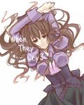  bad_id bad_pixiv_id brown_eyes brown_hair dress earrings hair_down jewelry long_hair lying nekotya sketch solo umineko_no_naku_koro_ni ushiromiya_natsuhi 