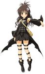  black_hair blush cosplay highres legs long_hair miniskirt skirt to_love-ru toloveru yuuki_mikan 