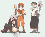  .hack// .hack//g.u. .hack//sign 3boys animal_ears blush dog_ears haseo_(.hack//) kite_(.hack//) kurot leash male_focus multiple_boys staff tail tsukasa_(.hack//) 