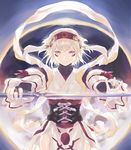  bad_id bad_pixiv_id blonde_hair girdle hairband japanese_clothes jewelry kimono original red_eyes ring shirousagi short_hair solo sword weapon 