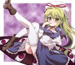  bad_id bad_pixiv_id blonde_hair blush lolikari long_hair solo thighhighs touhou uraichishi yakumo_yukari yellow_eyes younger 