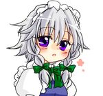  bad_id bad_pixiv_id blush braid face hairband izayoi_sakuya maid ribbon sakura_(doors) solo touhou twin_braids 