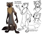  2015 anthro blackteagan brown_fur fur male mammal marten mustelid open_mouth orange_eyes pine_marten quanaq simple_background sketch solo white_background 