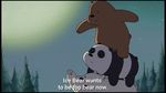  anthro bear black_fur brown_fur english_text fur grizz grizzly_bear ice_bear jungle male mammal multicolored_fur night nude outside panda polar_bear screencap sky star subtitled text tree two_tone_fur we_bare_bears white_fur 