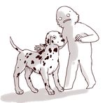  absorption_vore ambiguous_gender animated black_and_white canine dalmatian dog human iguanamouth mammal monochrome vore 