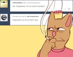  ask-burgerpants burgerpants cat cigarette clothing feline hat male mammal questions smoke smoking solo text tumblr undertale video_games 