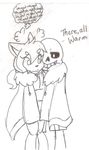  aria blush bone canine duo english_text fox hallowedkitty mammal sans_(undertale) simple_background skeleton sketch text undertale video_games warmth white_background 