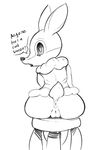  actionbastardvirginblstr animal_crossing anthro anus bottomless butt cervine clothed clothing deer english_text fauna_(animal_crossing) female half-dressed looking_back mammal monochrome nintendo pussy sitting solo stool text video_games 