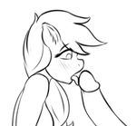  2015 animated anthro anthrofied applejack_(mlp) black_and_white blush breasts darkhazard disembodied_penis duo earth_pony equine erection eyes_closed female friendship_is_magic hair horse humanoid_penis licking long_hair male male/female mammal monochrome my_little_pony nude oral penis penis_lick pony saliva sex solo_focus tongue tongue_out 