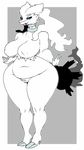  anthro big_breasts blue_eyes breasts chubby fangs female fur huge_breasts hypnofood legendary_pok&eacute;mon nintendo open_mouth pok&eacute;mon pok&eacute;morph reshiram smoke solo thick_thighs video_games white_fur wide_hips 