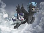  brothers cub equine flying friendship_is_magic ibsn male mammal my_little_pony pegasus rumble_(mlp) sibling sky thunderlane_(mlp) wings young 