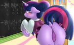 2015 blush butt clothed clothing digital_media_(artwork) equine female friendship_is_magic fur h3nger hair horn horse mammal multicolored_hair my_little_pony necktie panties pony skirt smile solo text twilight_sparkle_(mlp) underwear unicorn 