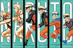  age_progression character_name copyright_name goggles goggles_on_head headband kishimoto_masashi male_focus naruto naruto_(series) naruto_shippuuden sequential text_focus uzumaki_naruto younger 