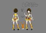  character_sheet dress full_body lowres momoiro_clover_z official_art production_art sushio tamai_shiori yellow_dress 