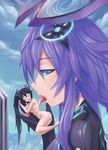  ass breasts destruction finger_licking giantess jiffic licking long_hair multiple_girls neptune_(series) next_purple nipples noire nude open_mouth purple_heart shin_jigen_game_neptune_vii small_breasts tongue tongue_out very_long_hair yuri 