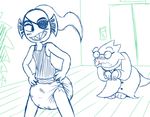  alphys blood clothed clothing diaper duo eyewear female fish glasses half-dressed marine nosebleed reptile scalie undertale undyne video_games 