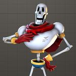  3d_(artwork) bone cgi clothing digital_media_(artwork) gloves not_furry open_mouth papyrus skeleton solo teeth undertale unknown_artist video_games 