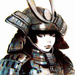  armor brown_eyes face helmet ilya_kuvshinov japanese_armor kabuto lips looking_at_viewer original short_hair shoulder_armor sode solo upper_body 