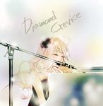  blonde_hair closed_eyes curly_hair flower gigi hair_flower hair_ornament instrument long_hair macross macross_frontier microphone music piano sheryl_nome simple_background singing solo 