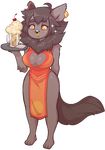  alpha_channel animated anthro aoife beverage black_nose breasts canine cherry clothed clothing ear_piercing facial_piercing female food fruit hensa_(artist) mammal milkshake nose_piercing piercing simple_background solo transparent_background wolf 
