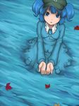  autumn_leaves blue blue_eyes blue_hair hat kawashiro_nitori key solo stream touhou twintails two_side_up yajirushi_(chanoma) 