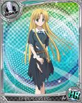  asia_argento bishop_(chess) blonde_hair card_(medium) character_name chess_piece dress green_dress green_eyes high_school_dxd long_hair looking_at_viewer official_art solo torn_clothes trading_card 