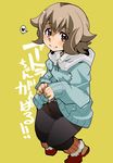  atra_mixta black_legwear blush boots grey_hair gundam gundam_tekketsu_no_orphans heart hood hoodie long_sleeves panties panties_under_pantyhose pantyhose red_eyes shirt_lift short_hair smile solo spoken_heart sweatdrop sweater uchiuchi_keyaki underwear 