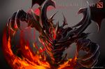  artist_name claws defense_of_the_ancients demon demon_wings dota_2 edwin_(cyberdark_impacts) english glowing glowing_eyes highres horns nevermore_(dota_2) no_humans red_eyes simple_background solo text_focus wings 