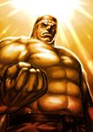  abs belt clenched_hand closed_eyes daimon_gorou hachimaki headband male_focus manly muscle pectorals ryuuko_no_ken sawao shirtless solo the_king_of_fighters upper_body 