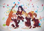  black_hair brown_hair double_bass euphonium hibike!_euphonium highres instrument jq katou_hazuki kawashima_sapphire kousaka_reina long_hair multiple_girls neckerchief oumae_kumiko red_neckwear school_uniform serafuku short_hair trumpet tuba 