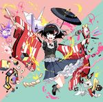  black_hair candy chamooi dress food hair_ornament long_hair mimi_(mimimememimi) mimimememimi_(band) oriental_umbrella original solo umbrella wide_sleeves 