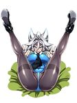  :d ahegao ass belly blue_eyes blue_leotard braid breasts covered_navel double_w full_body high_heels highres izayoi_sakuya large_breasts legs_up leotard light_smile maid_headdress necktie open_mouth pantyhose pubic_hair see-through shiny shiny_clothes silver_hair simple_background smile solo spread_legs tajima_yuuki thighband_pantyhose thong touhou twin_braids w white_background 