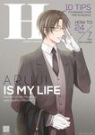  bespectacled brown_hair character_name cover english fake_cover formal glasses gloves heshikiri_hasebe magazine_cover male_focus nair necktie purple_eyes solo suit touken_ranbu white_gloves 