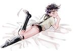  black_hair blue_eyes child jojo_no_kimyou_na_bouken joseph_joestar_(young) male_focus mapi_(mup1228) shorts socks solo suspenders younger 