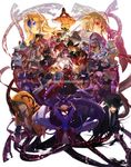  6+girls ahoge amane_nishiki amanohokosaka_homura animal_ears arakune azrael_(blazblue) black_hair blazblue blazblue:_central_fiction blonde_hair blue_eyes bow breasts brown_hair bullet_(blazblue) cape carl_clover celica_a_mercury closed_eyes dress es_(xblaze) everyone fedora formal genderswap genderswap_(mtf) glasses green_eyes green_hair gun hair_ornament hakumen hand_over_eye handgun hat hazama hibiki_kohaku highres hood hooded_jacket hyakuhachi_(over3) ignis_(blazblue) iron_tager izayoi_(blazblue) jacket jin_kisaragi jubei_(blazblue) kagura_mutsuki kokonoe konoe_a_mercury lambda-11 large_breasts litchi_faye_ling long_hair mai_natsume makoto_nanaya mask mikado_(blazblue) minerva_(blazblue) mu-12 multiple_boys multiple_girls naoto_kurogane necktie nirvana noel_vermillion nu-13 perspective pistol platinum_the_trinity ponytail purple_hair rachel_alucard ragna_the_bloodedge raquel_alucard red_eyes red_hair relius_clover scarf shishigami_bang short_hair squirrel_ears suit taokaka the_black_beast top_hat trinity_glassfield tsubaki_yayoi twintails valkenhayn_r_hellsing veins weapon white_hair witch_hat xblaze yuuki_terumi 