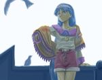  bird blue_hair long_hair lucia_(lunar) lunar lunar_2:_eternal_blue simple_background solo 