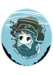  backpack bag blue_eyes blue_hair foreshortening hair_bobbles hair_ornament hat highres holding_breath kawashiro_nitori key looking_away mankun outstretched_arms short_hair solo spread_arms touhou two_side_up underwater 