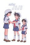  black_hair blue_eyes child family hat jojo_no_kimyou_na_bouken jonathan_joestar joseph_joestar_(young) kuujou_joutarou male_focus mapi_(mup1228) multiple_boys sailor_collar sailor_hat shorts 