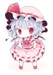  ascot bad_id bad_tumblr_id bangs bat_wings blue_hair blush blush_stickers brooch chibi curly_hair full_body hat hat_ribbon holding izayoi_sakuya jewelry kyou_(nekoneko) maid_headdress mob_cap multiple_girls puffy_short_sleeves puffy_sleeves red_eyes red_footwear red_ribbon remilia_scarlet ribbon ribbon-trimmed_clothes ribbon_trim shoes short_hair short_sleeves silver_hair simple_background standing sweatdrop touhou tsurime white_background white_legwear wings |_| 