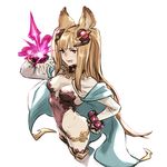  animal_ears arched_back ass blonde_hair breasts brown_eyes brown_hair cape cat_ears cleavage erune granblue_fantasy hair_ornament hand_on_hip leotard long_hair medium_breasts metera_(granblue_fantasy) mole mole_under_mouth robo8 simple_background solo tongue tongue_out twintails very_long_hair white_background 
