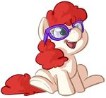  cute earth_pony equine eyewear friendship_is_magic glasses hair happy horse mammal my_little_pony open_mouth pony red_hair simple_background smile solo twist_(mlp) unknown_artist 