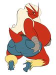  anthro big_breasts blaziken blue_eyes breasts chubby female high_heels huge_breasts jeans mcnasty nintendo overweight pok&eacute;mon solo video_games 